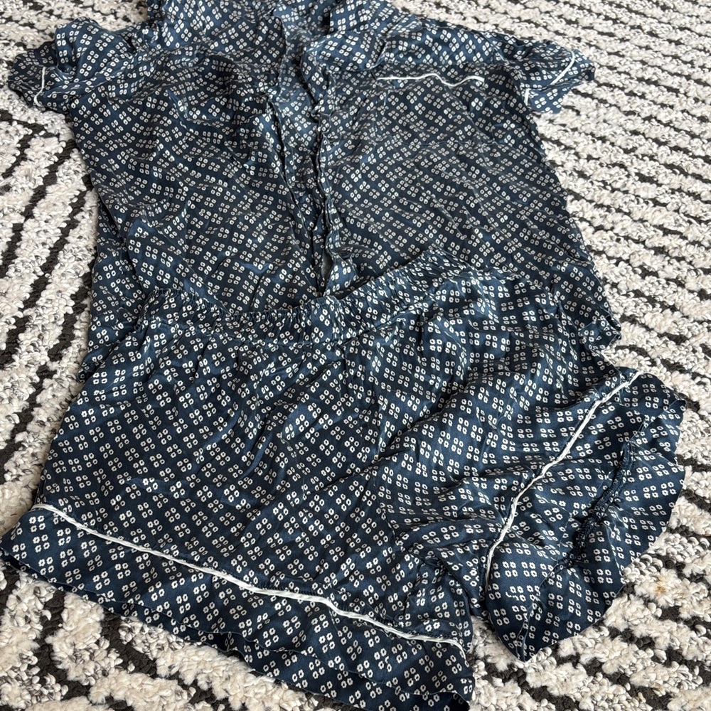 Eberjey Blue and White Floral Pajama Set